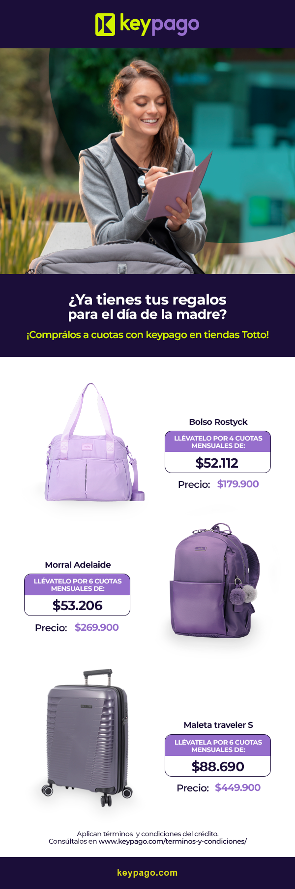 Campaña especial de keypago para Madres, regalos a crédito